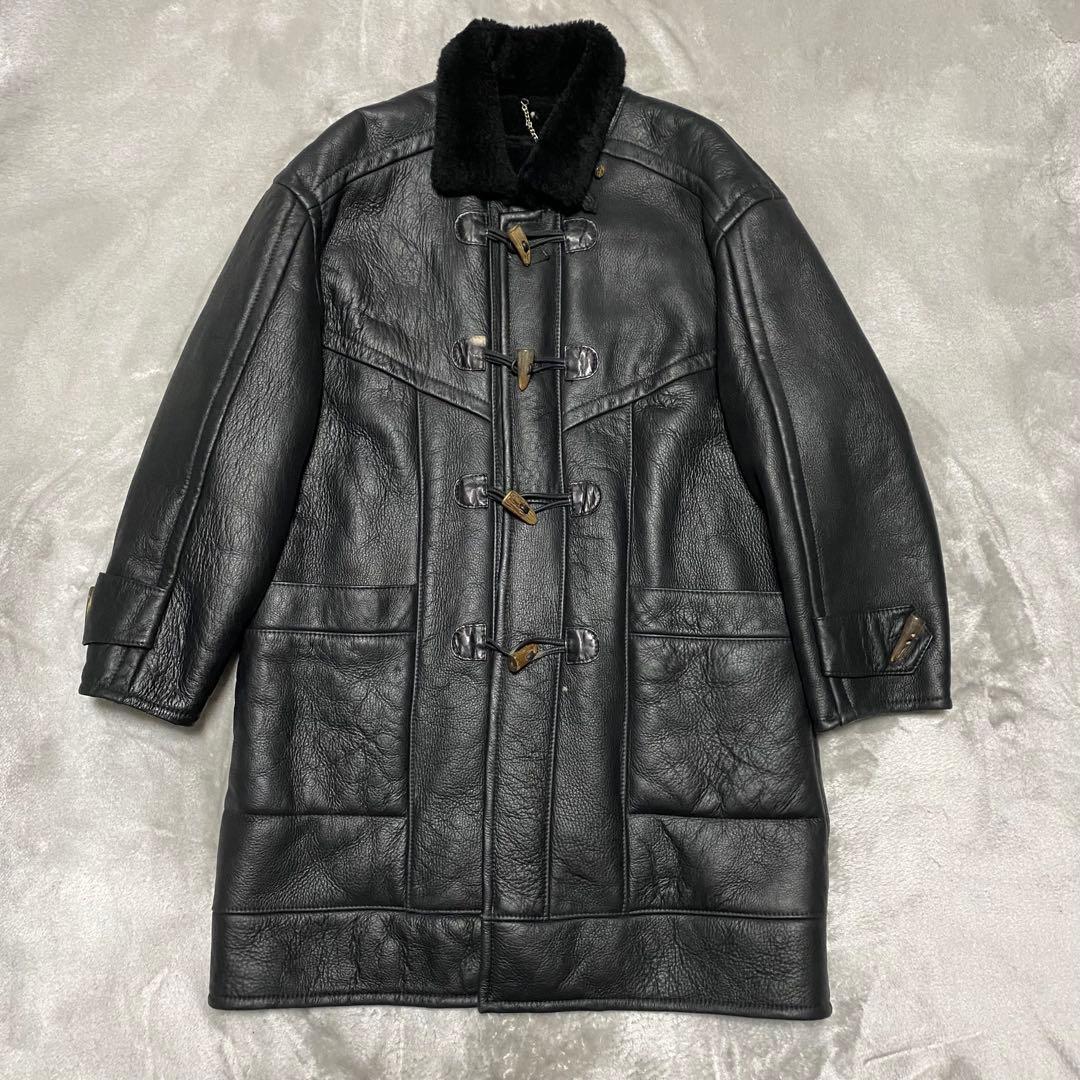 交渉中gco34 フーディーラムレザームートンダッフルコート　フード取外し可能