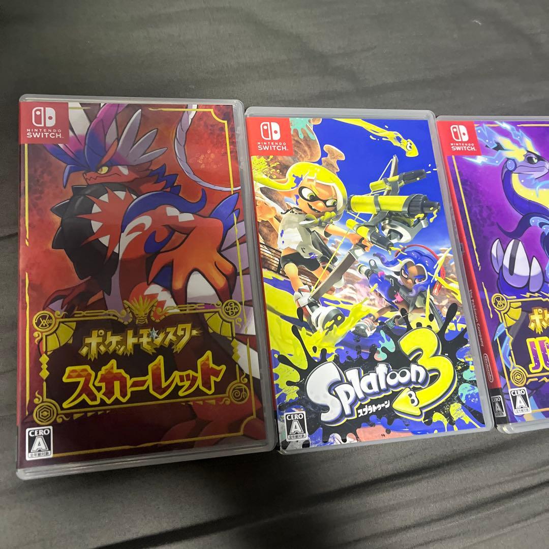 スイッチゲーム3本セット：スプラトゥーン3、スカーレット、バイオレット