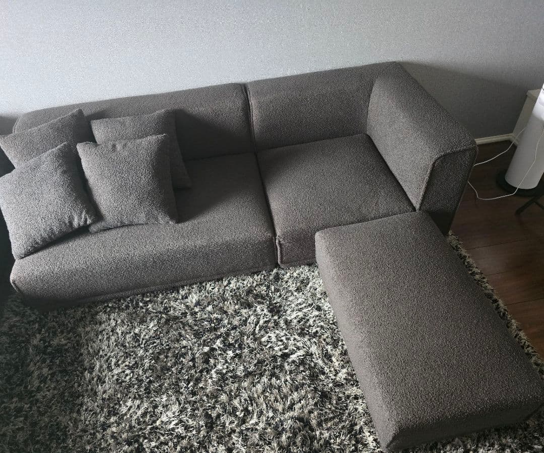 ソファ ブークレ 3点セット パイル地 カウチソファー