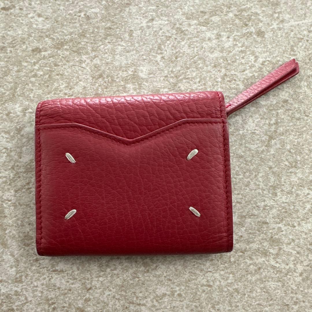 Maison Margiela レザー三つ折り財布 レッド