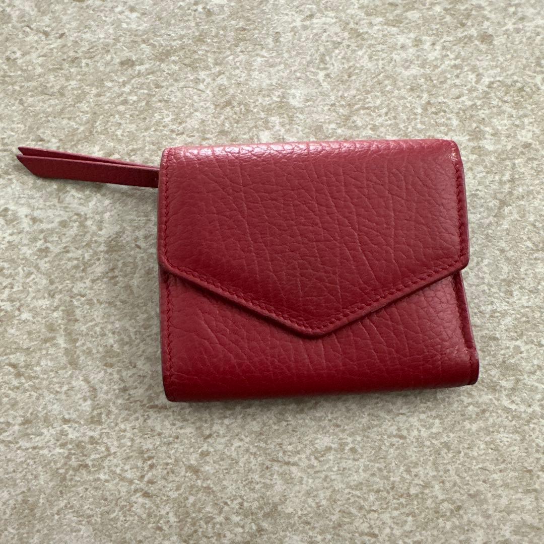 Maison Margiela レザー三つ折り財布 レッド