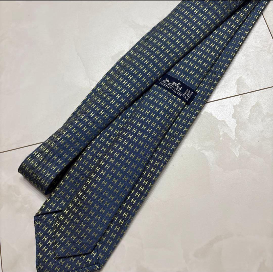 HERMES ネクタイ　エルメス　ファソネ　H柄　ジャガード高級
