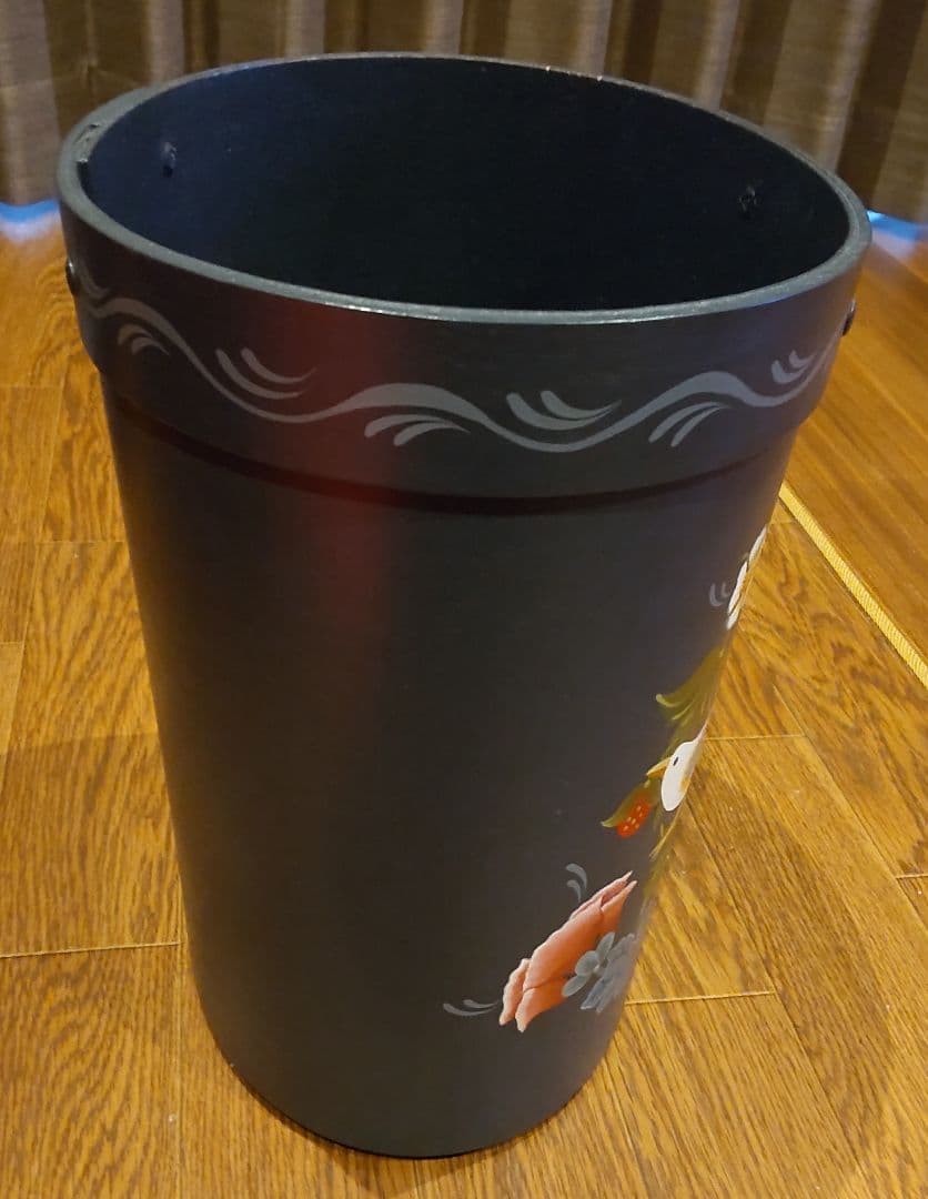 ウィリアムモリス トールペイント 手描き ハンドペイント ごみ箱 鳥 ダスト