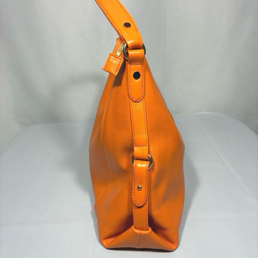 HAMANO 本革 2way トートバッグ オレンジ 傳濱野 レザー 皇室御用達