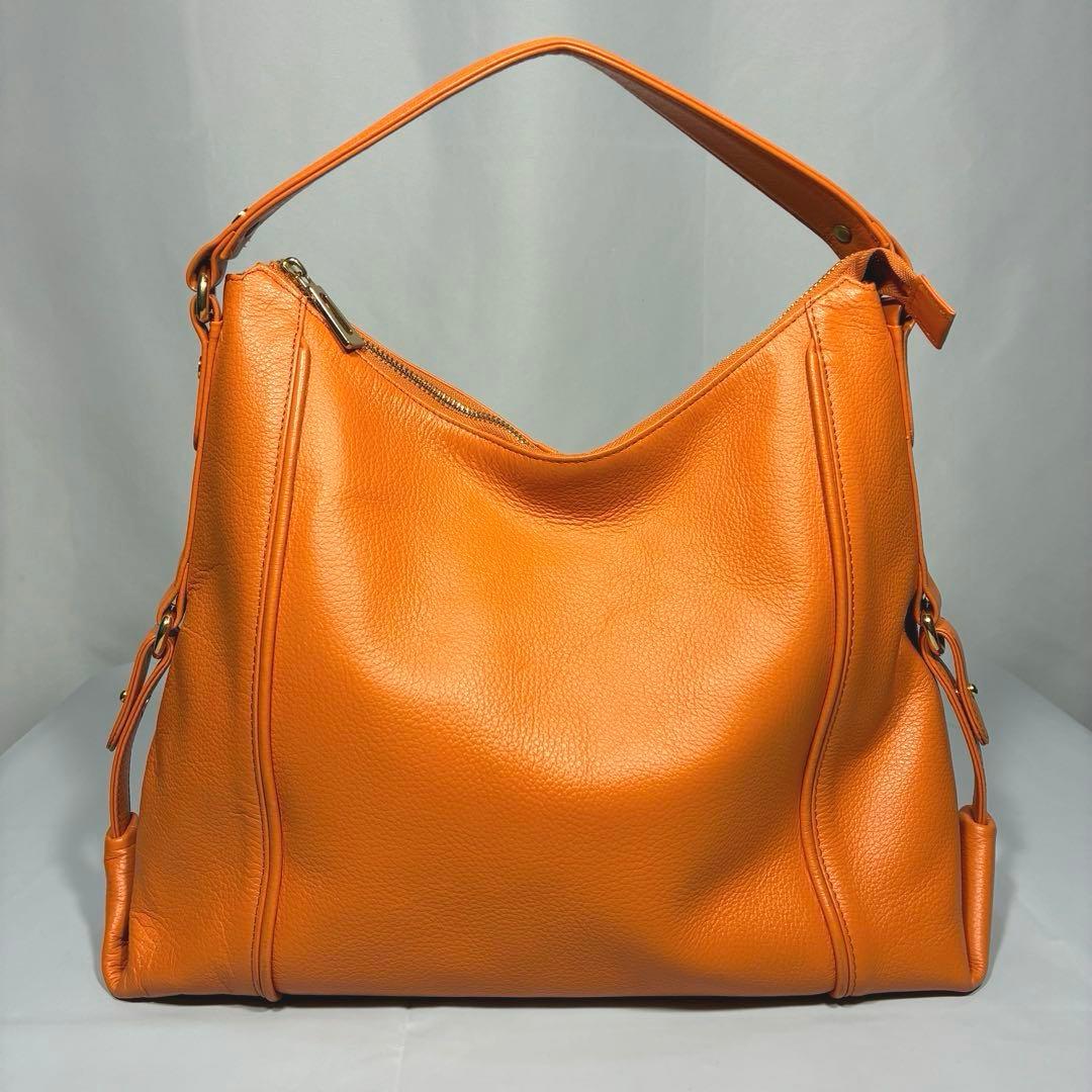 HAMANO 本革 2way トートバッグ オレンジ 傳濱野 レザー 皇室御用達