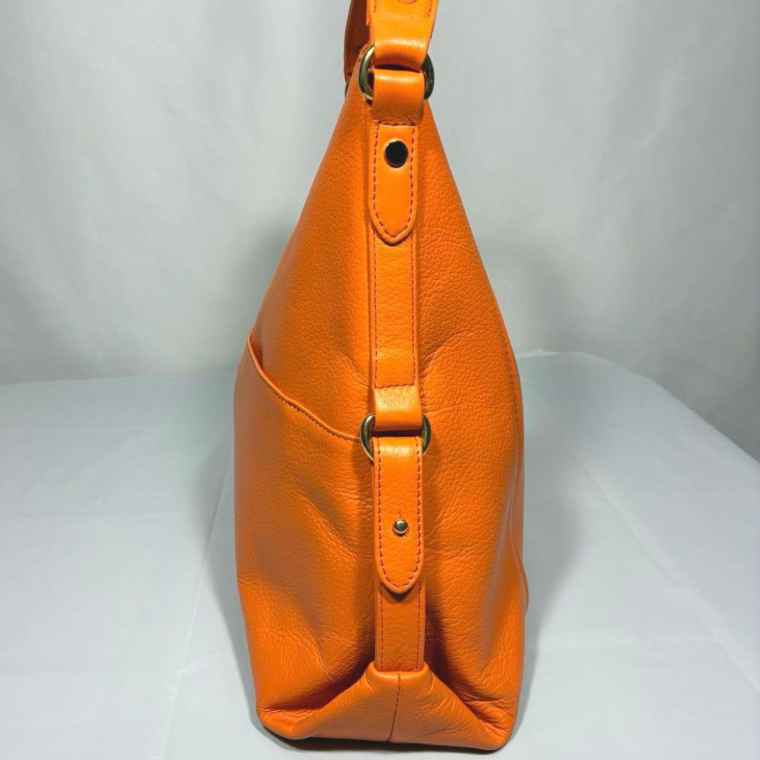 HAMANO 本革 2way トートバッグ オレンジ 傳濱野 レザー 皇室御用達