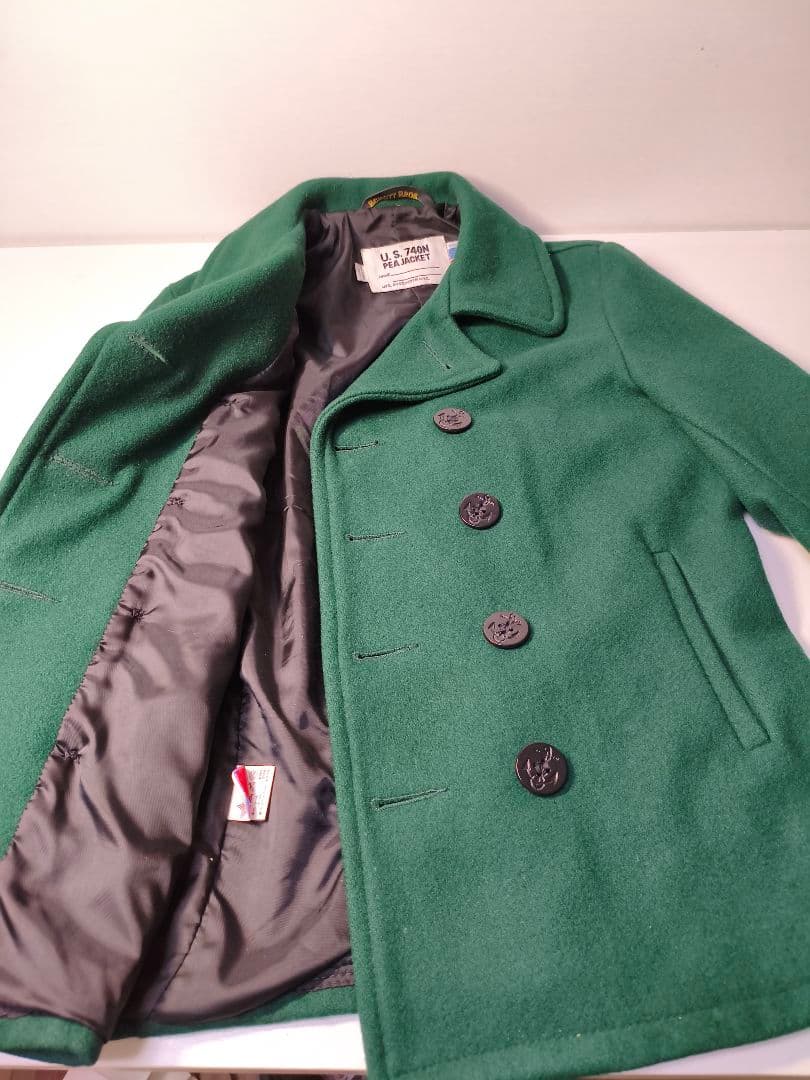 美品　希少カラー　schott ピーコート　740N グリーン USA製 36