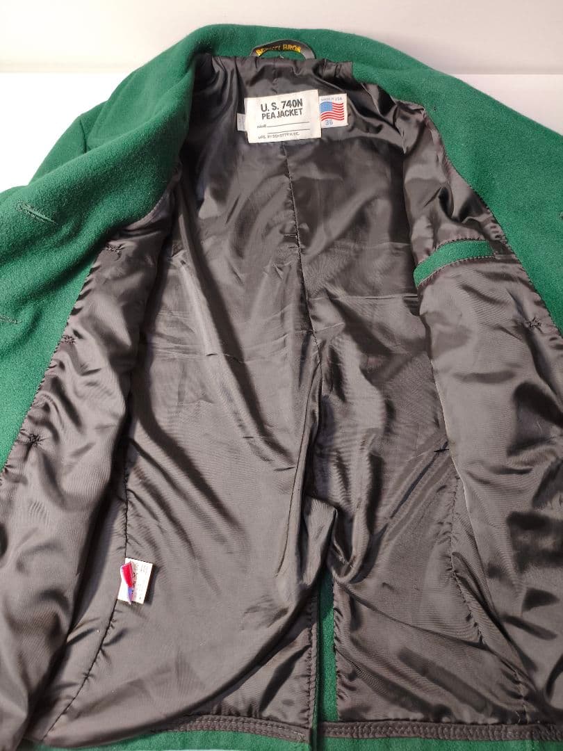 美品　希少カラー　schott ピーコート　740N グリーン USA製 36