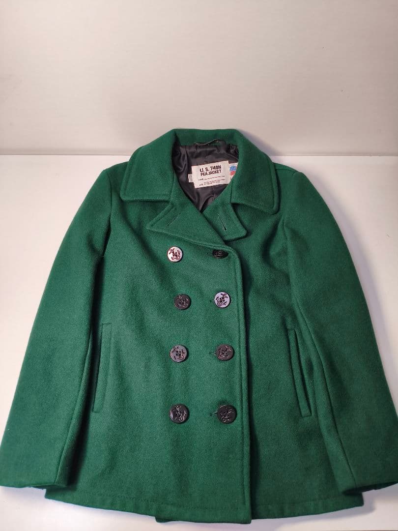 美品　希少カラー　schott ピーコート　740N グリーン USA製 36