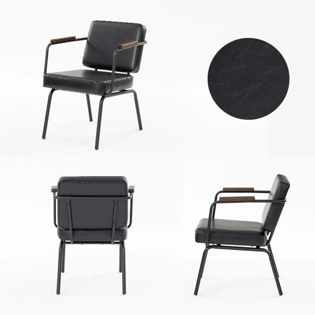 【1Pチェア2脚】4人用ヴィンテージ風ダイニングテーブルセット　1Pチェア2脚