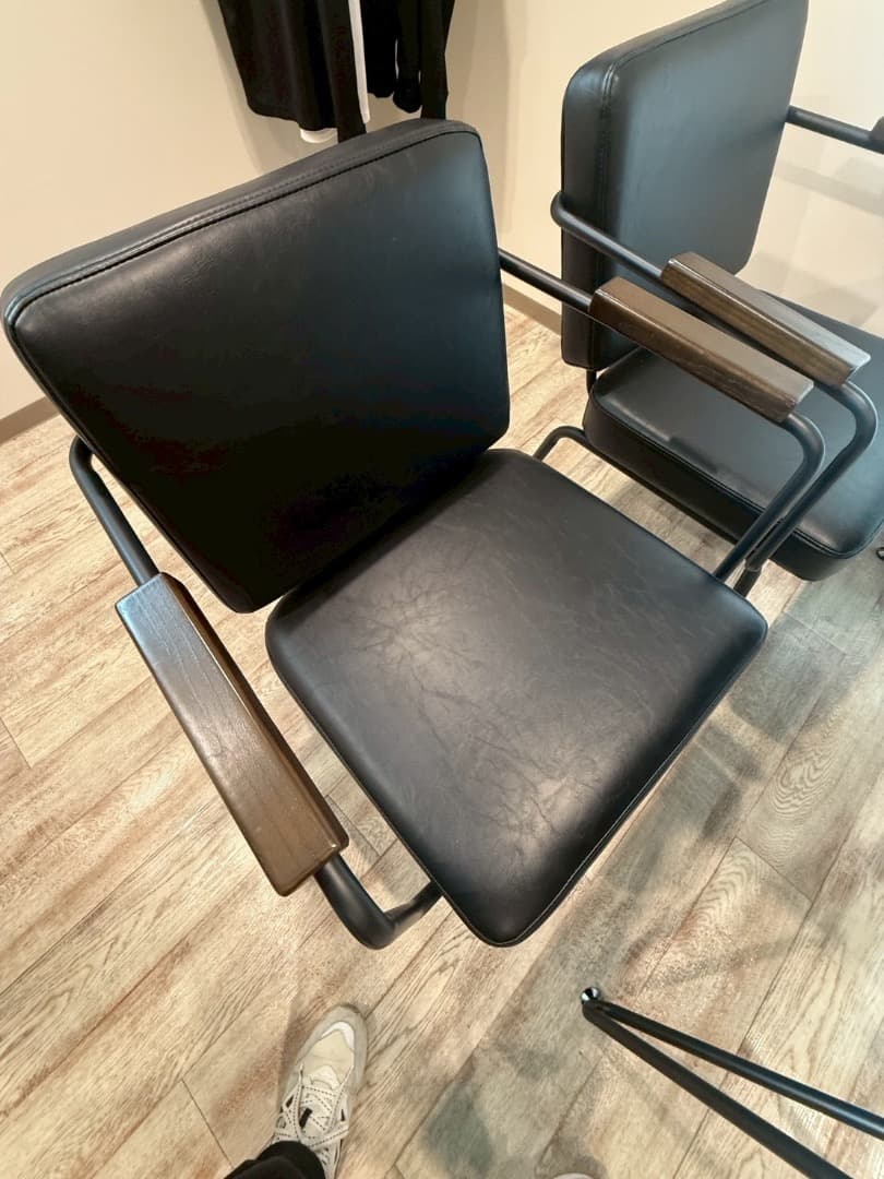 【1Pチェア2脚】4人用ヴィンテージ風ダイニングテーブルセット　1Pチェア2脚