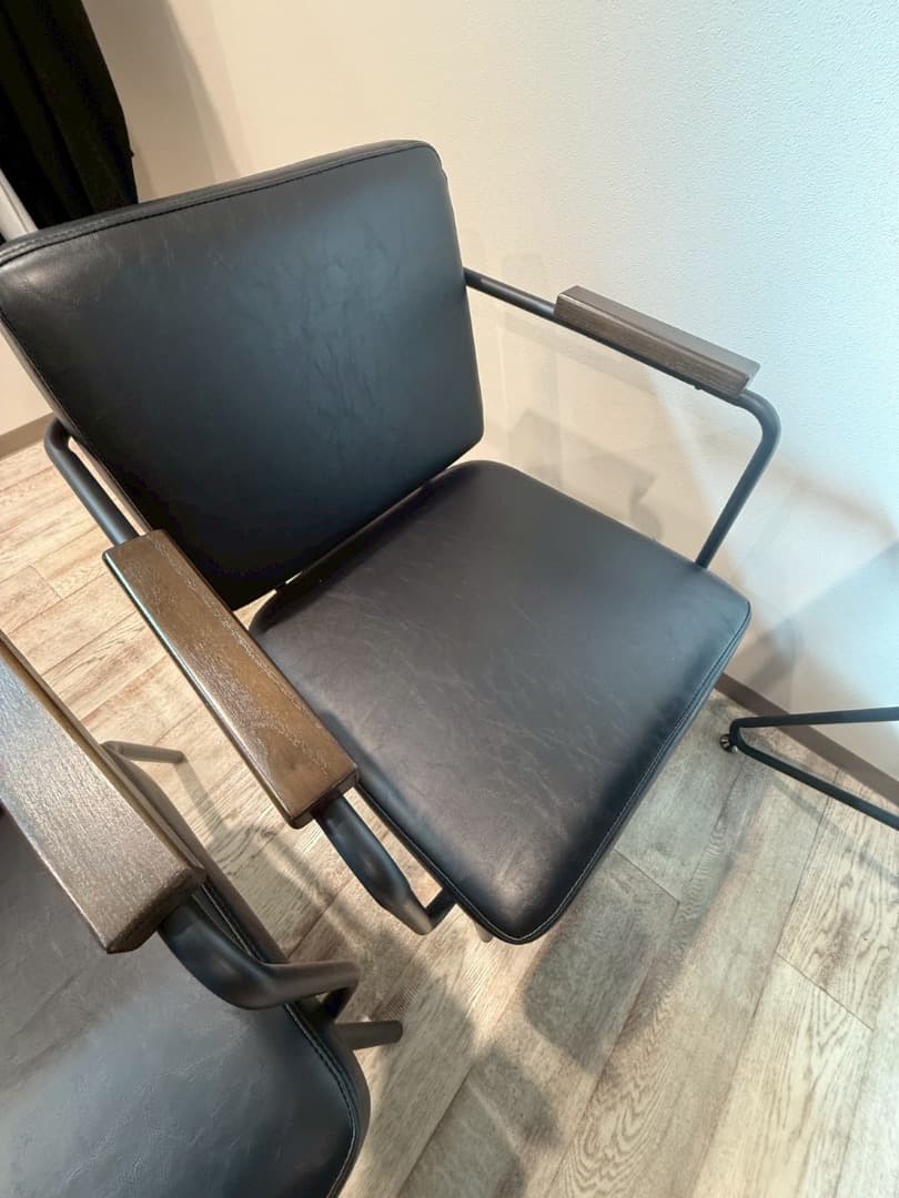 【1Pチェア2脚】4人用ヴィンテージ風ダイニングテーブルセット　1Pチェア2脚