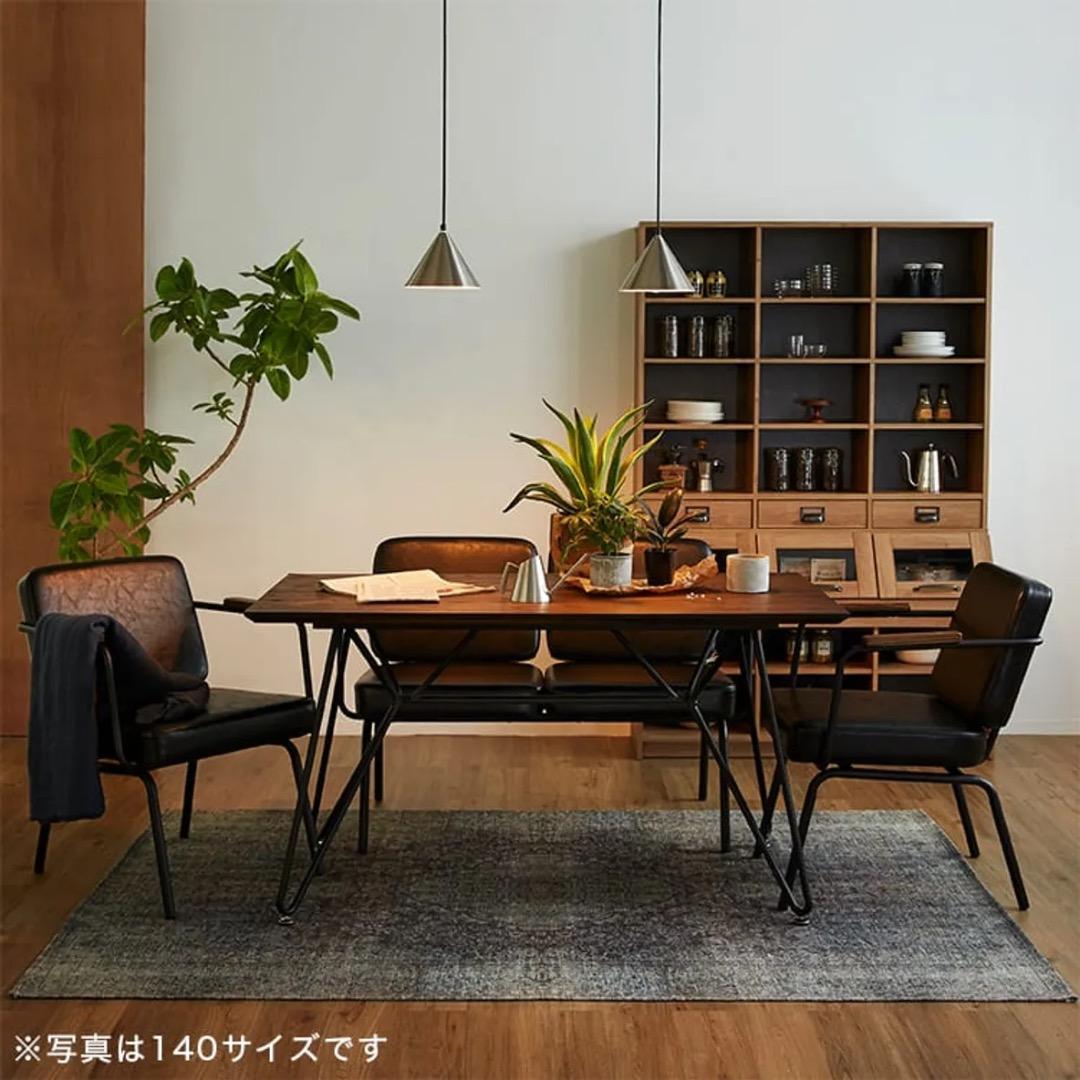 【1Pチェア2脚】4人用ヴィンテージ風ダイニングテーブルセット　1Pチェア2脚