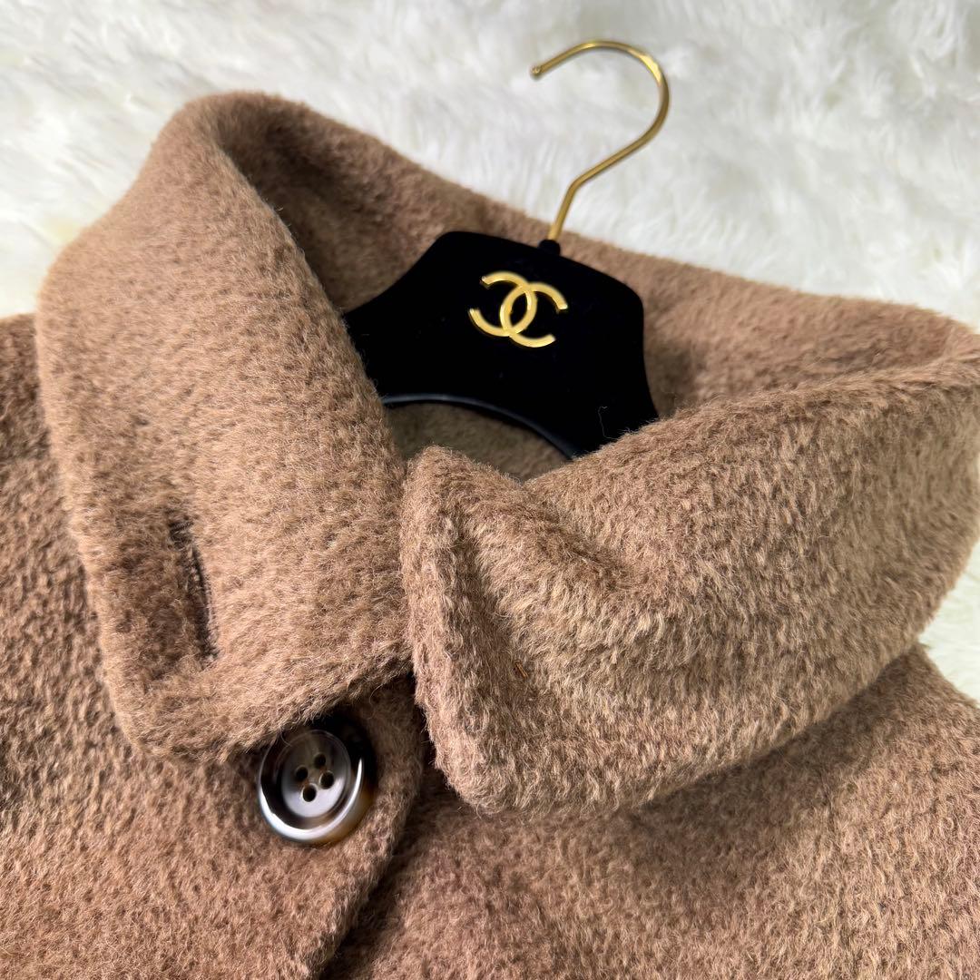 極美品✨マックスマーラ　コート　女優襟　アルパカ混　シャギー　キャメル　40