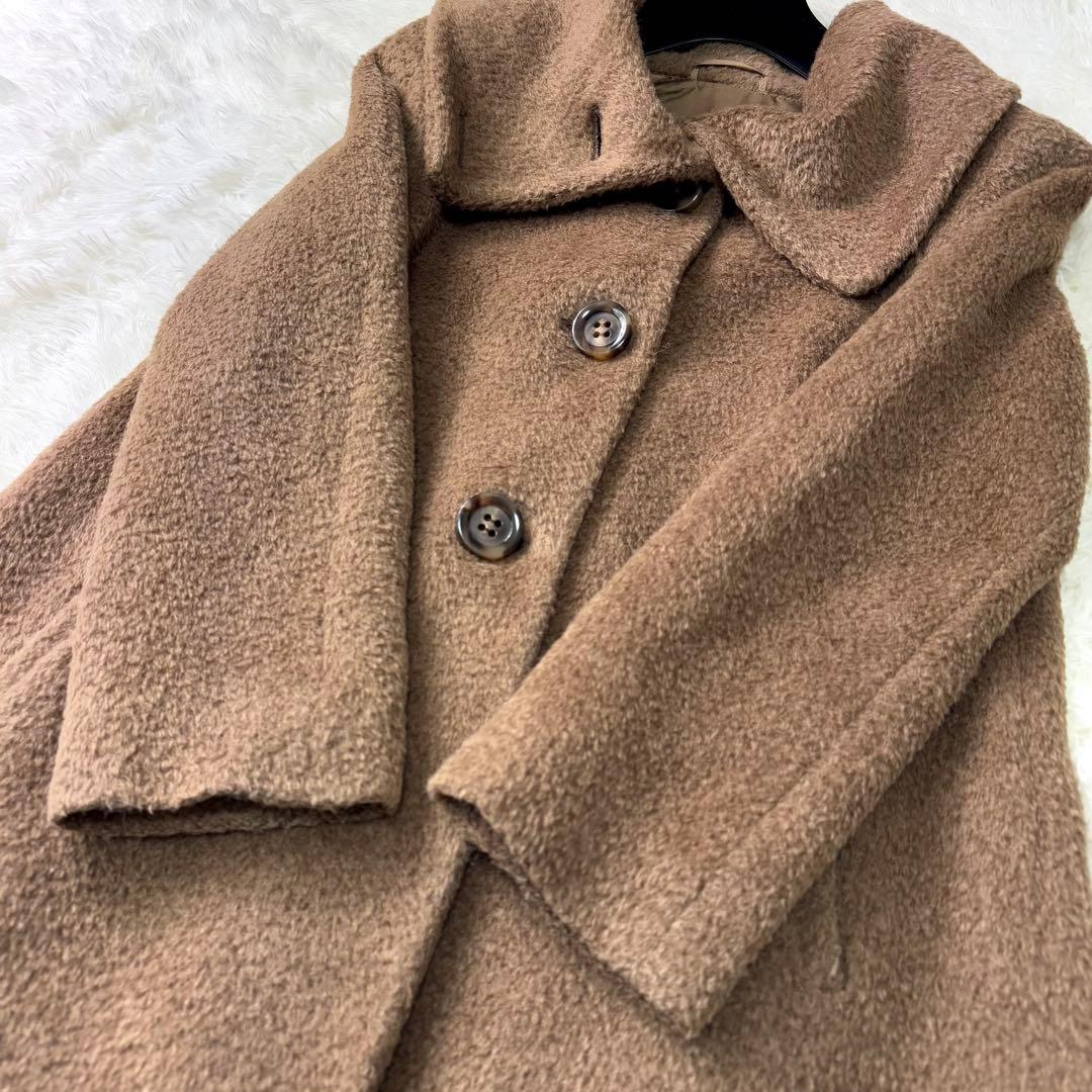 極美品✨マックスマーラ　コート　女優襟　アルパカ混　シャギー　キャメル　40