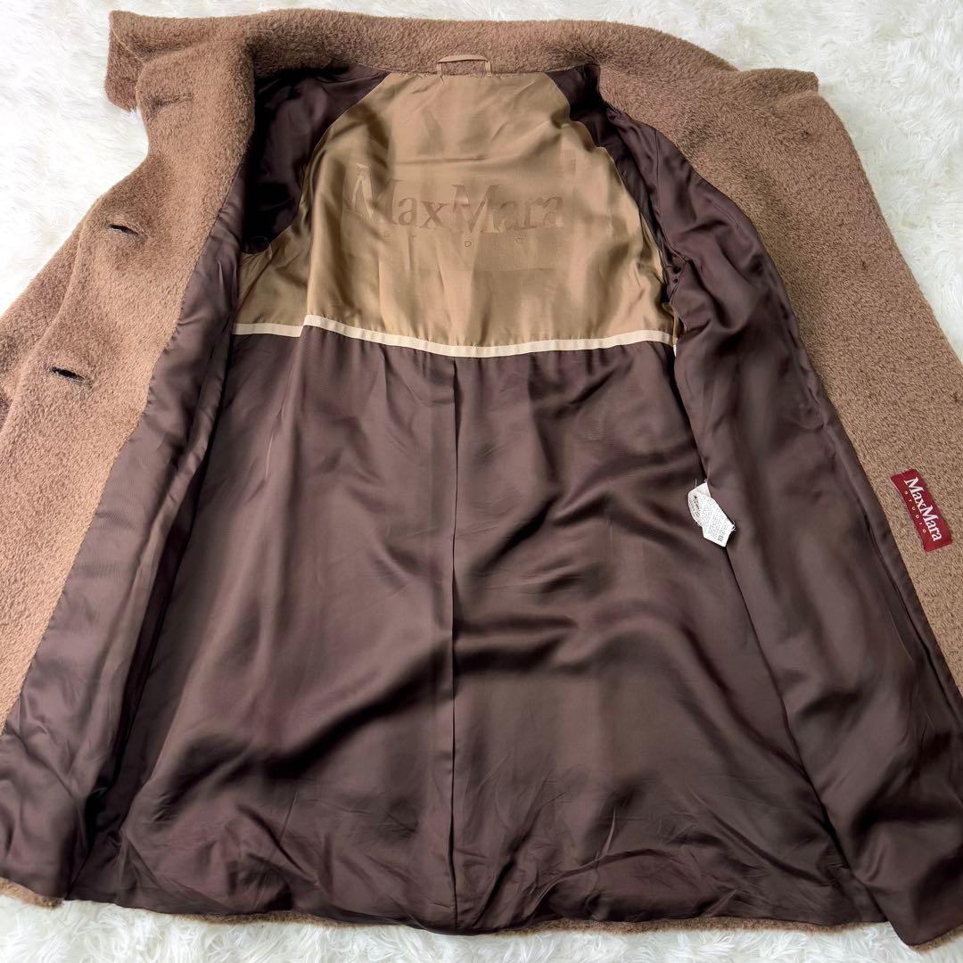 極美品✨マックスマーラ　コート　女優襟　アルパカ混　シャギー　キャメル　40