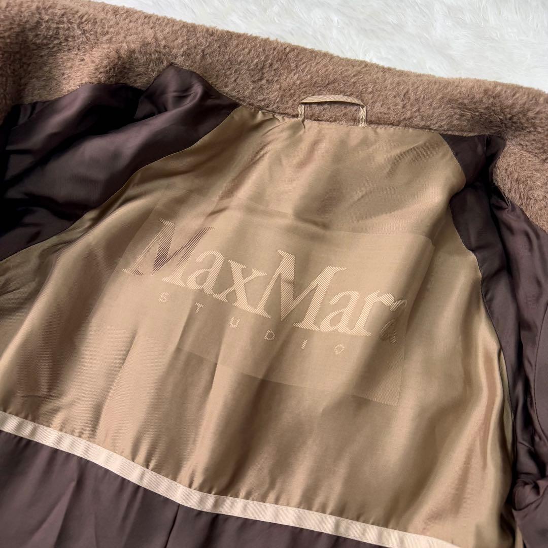 極美品✨マックスマーラ　コート　女優襟　アルパカ混　シャギー　キャメル　40