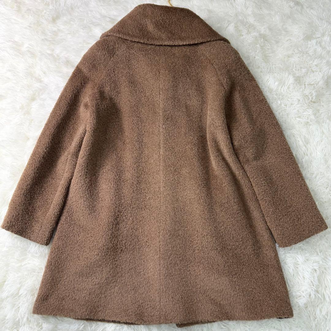 極美品✨マックスマーラ　コート　女優襟　アルパカ混　シャギー　キャメル　40