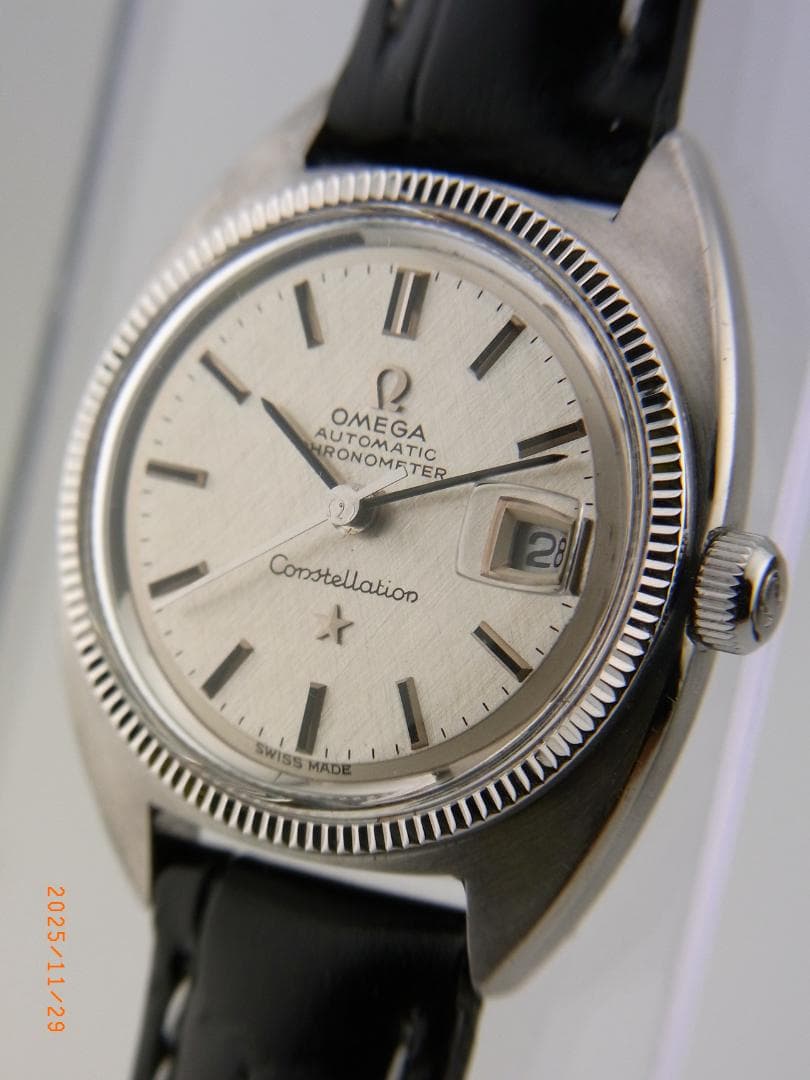 美品OH/ポリッシュ済）OmegaConstellation18ｋWGベゼル絹目