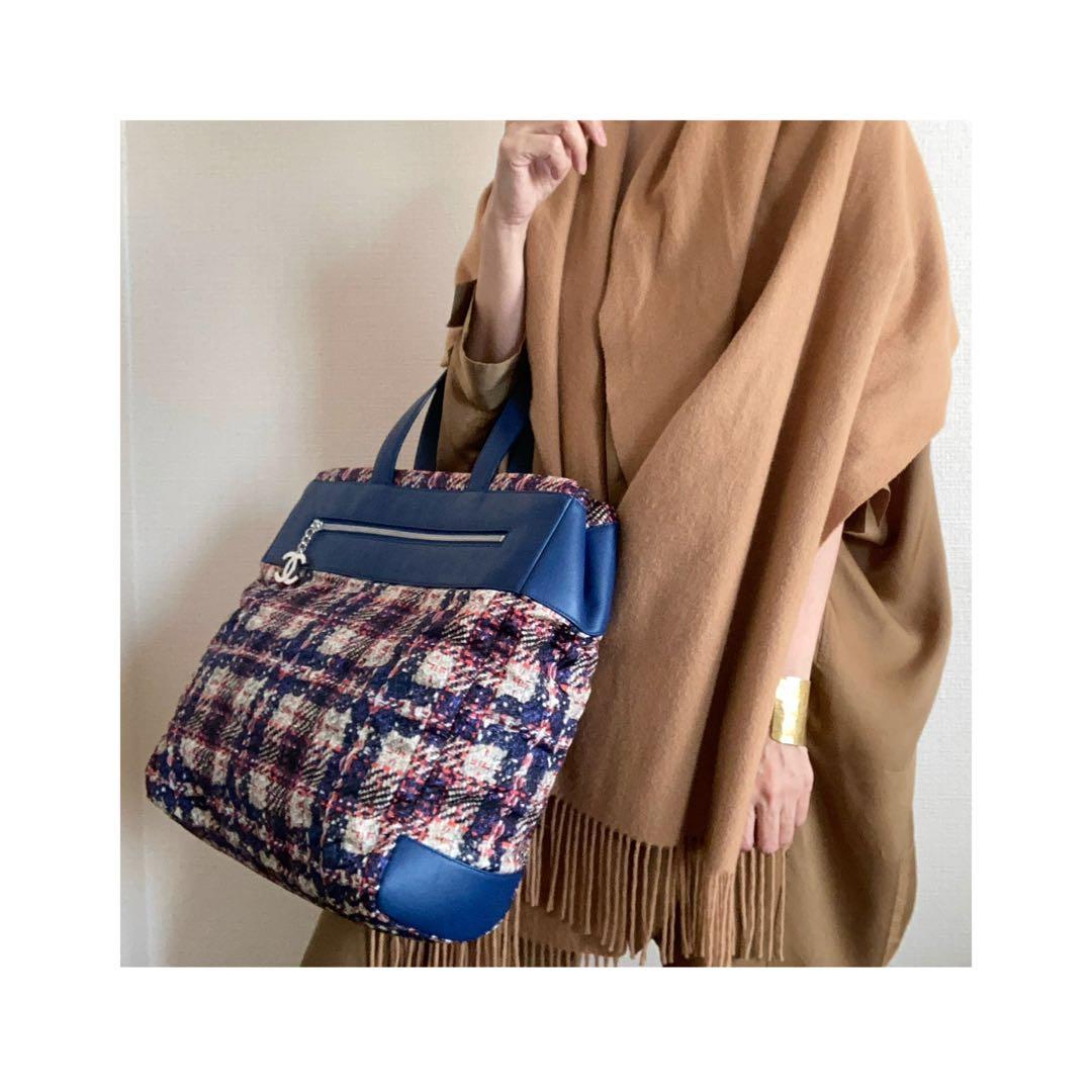 yoshi 様♡CHANEL ツイード　ナイロン　トートバッグ