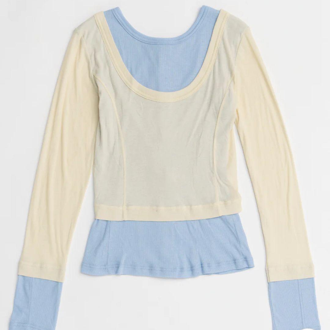 トップス MAISONSPECIAL 2wayNeckBicolorComfort Top