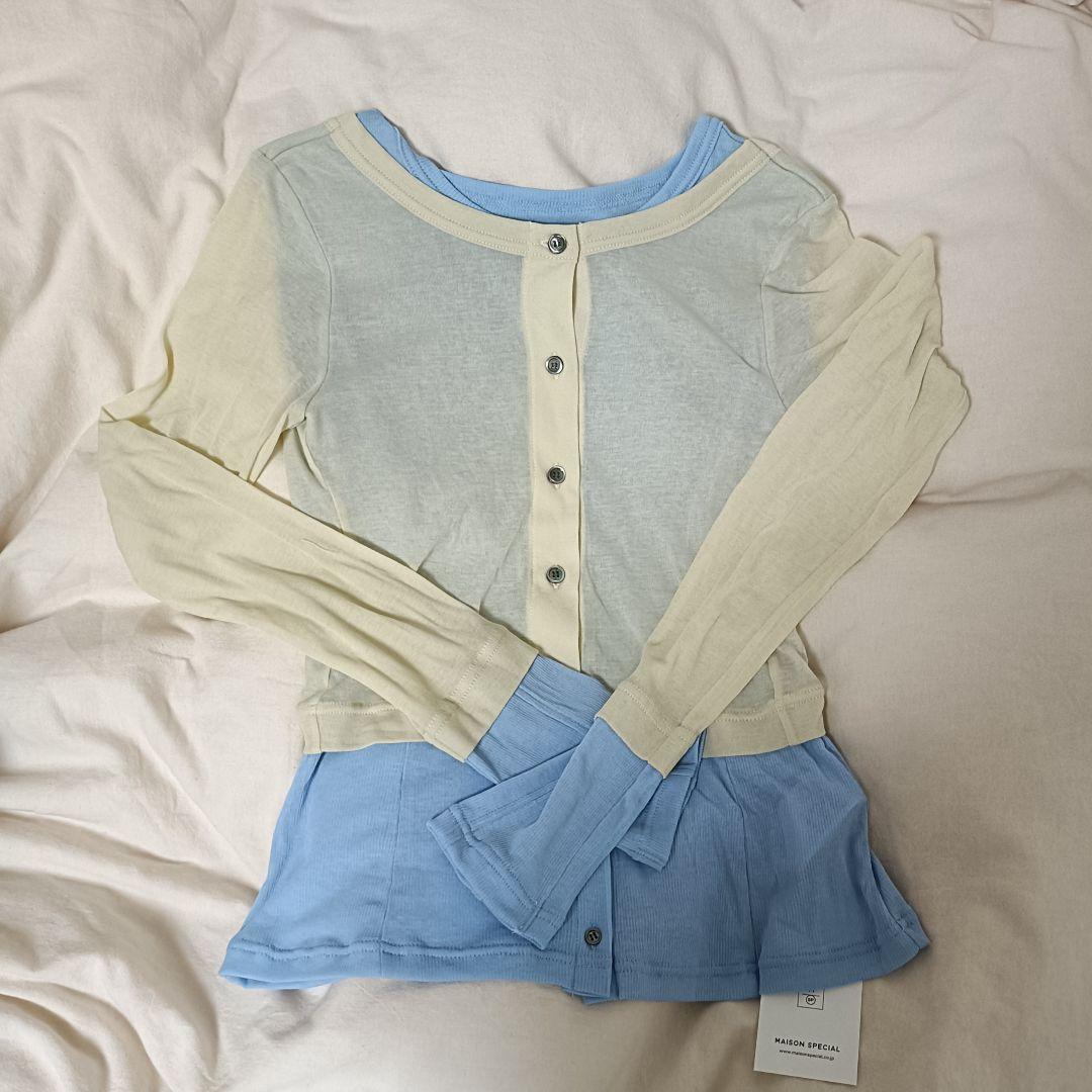 トップス MAISONSPECIAL 2wayNeckBicolorComfort Top