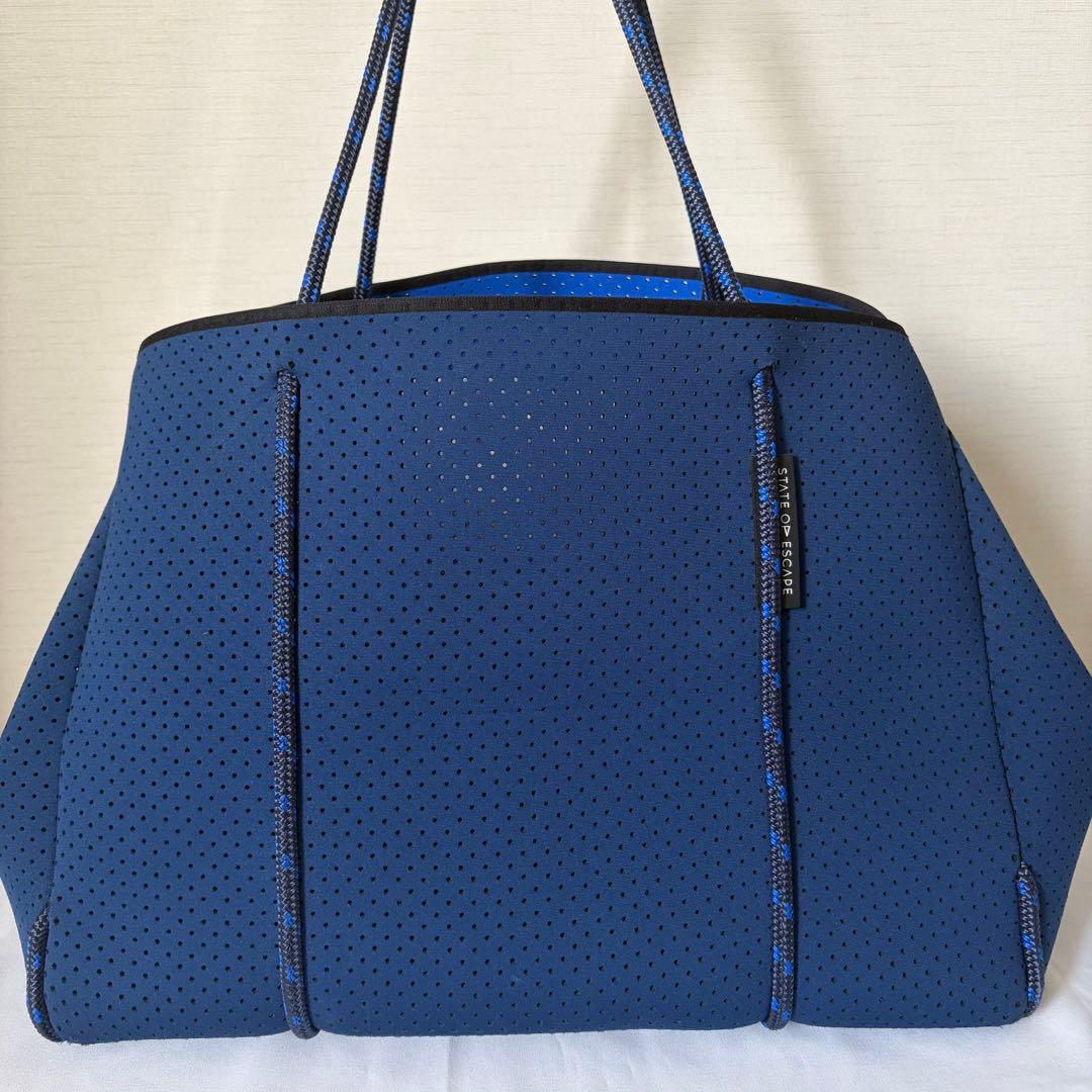 【美品】ステイトオブエスケープ　エスケープ　トートバッグ 2WAY ネイビー