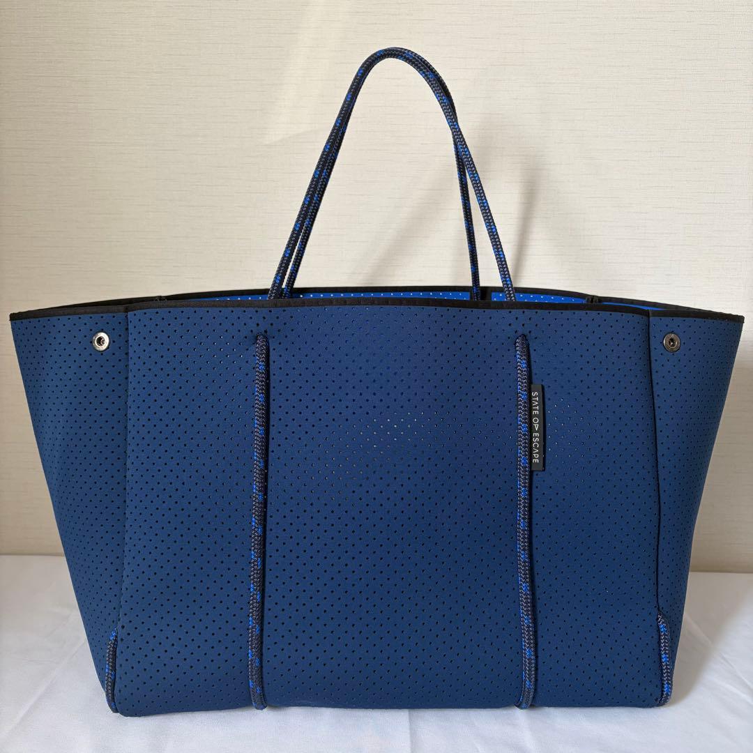 【美品】ステイトオブエスケープ　エスケープ　トートバッグ 2WAY ネイビー