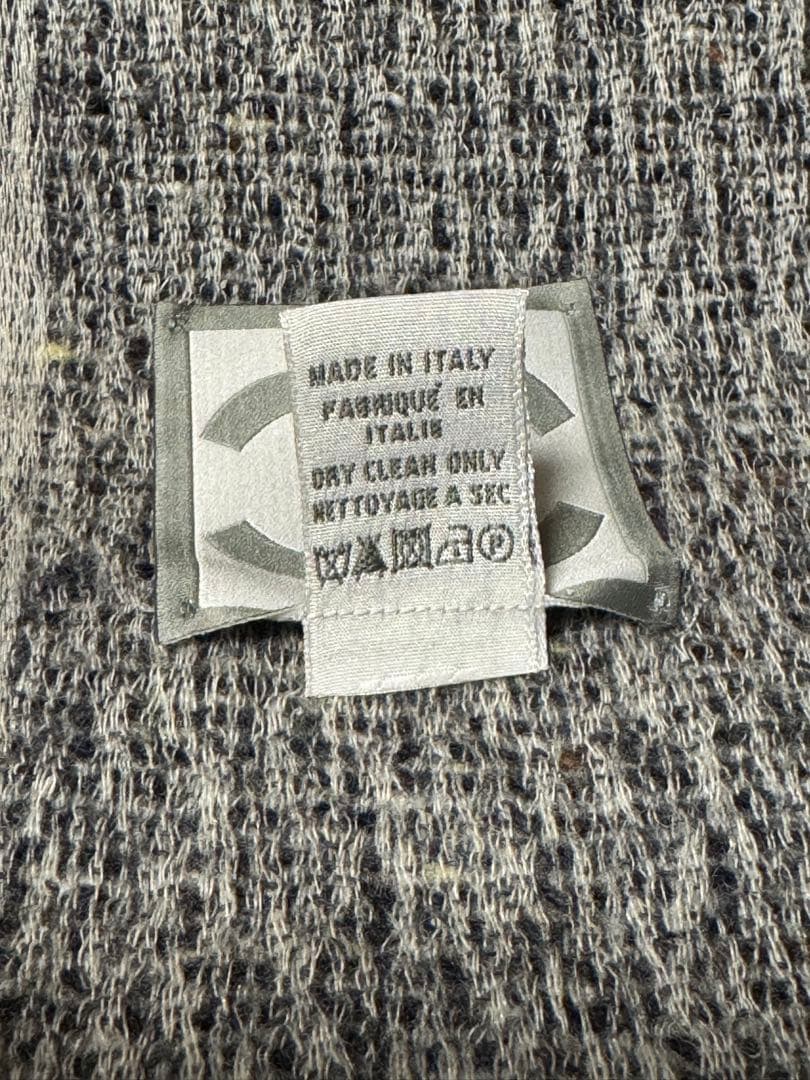 CHANEL グレー マフラー CCロゴ