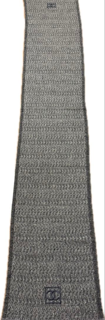 CHANEL グレー マフラー CCロゴ