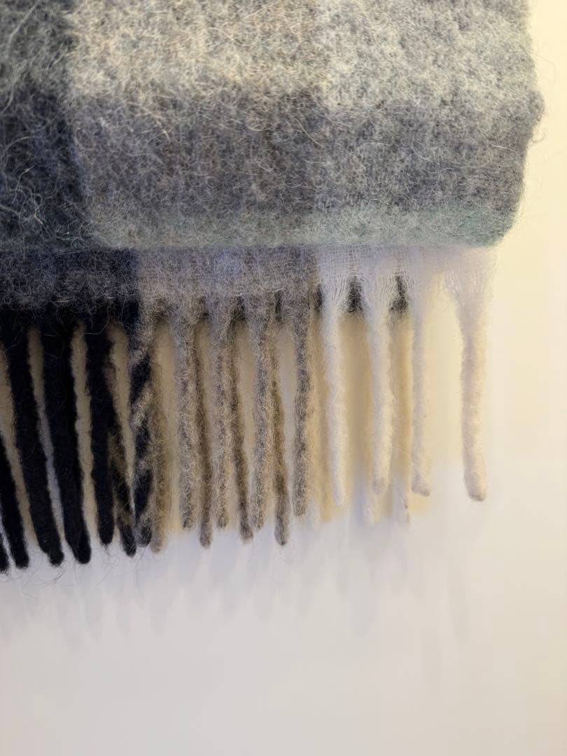 美品✨AcneStudiosアクネストゥディオズ ウールチェックマフラーブラック