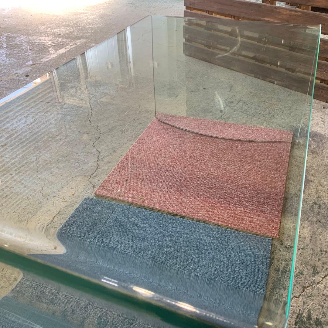 J171 直接引取限定 ガラス ローテーブル 座卓 厚み10mm 強化ガラス