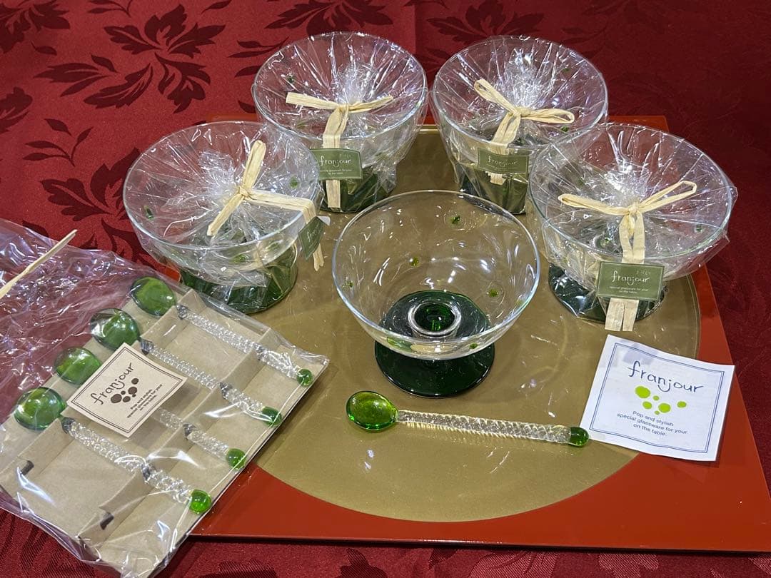 5名様　赤絵お正月御膳セット　庫山窯　蓋付きどんぶり　刺身皿など　未使用