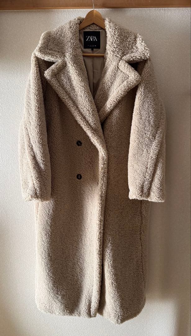 【期間限定お値下げ】完売品ZARAロング フェイクボアコートテディベアコート L