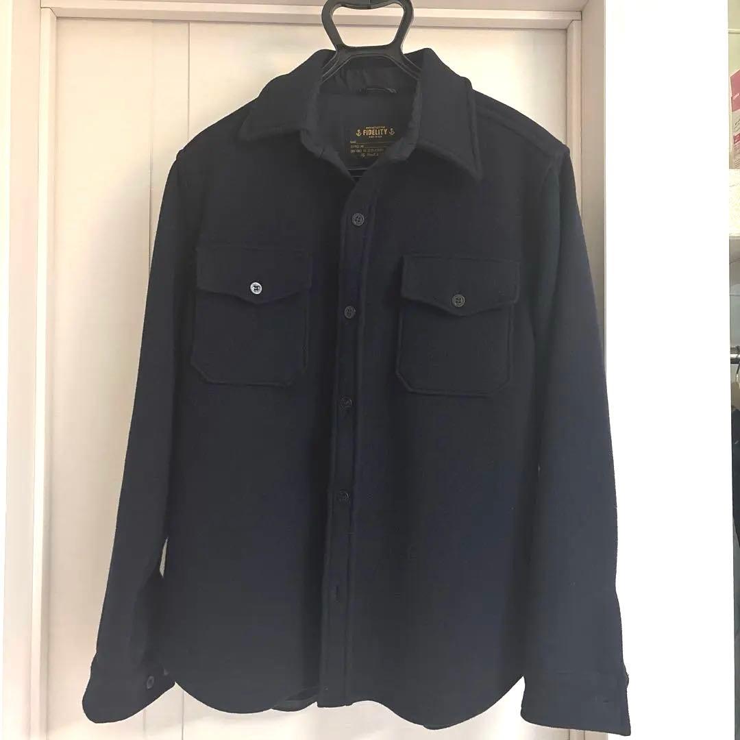 FIDELITY ネイビー ウールシャツジャケット
