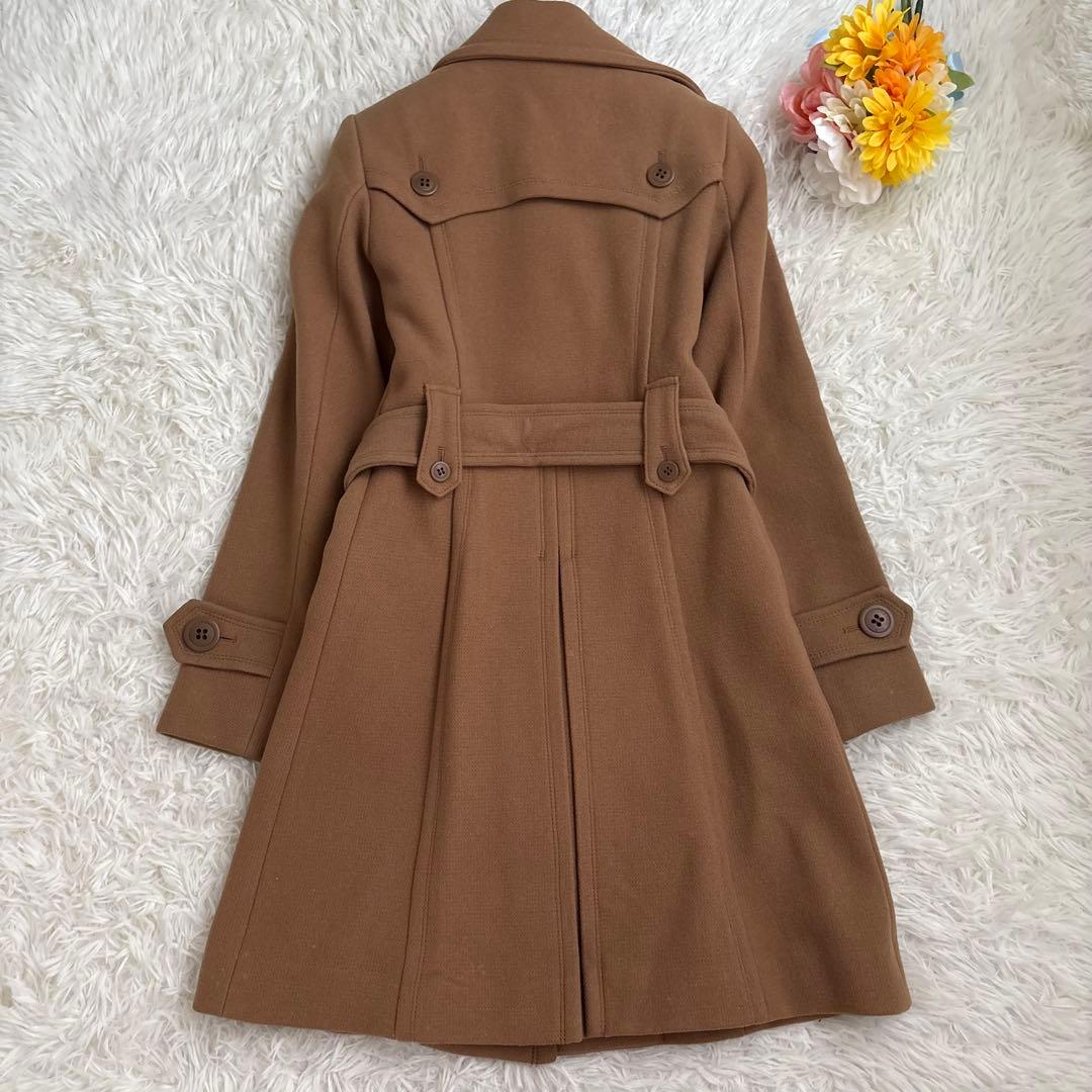 バーバリーブルーレーベル　コート　ベルト　ロゴボタン　ベージュ　三陽商会