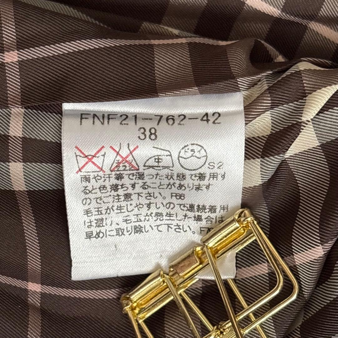 バーバリーブルーレーベル　コート　ベルト　ロゴボタン　ベージュ　三陽商会