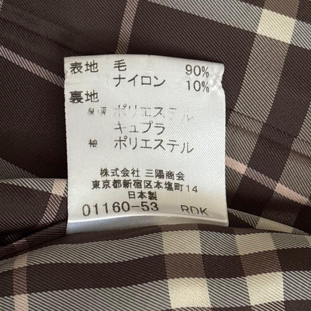 バーバリーブルーレーベル　コート　ベルト　ロゴボタン　ベージュ　三陽商会