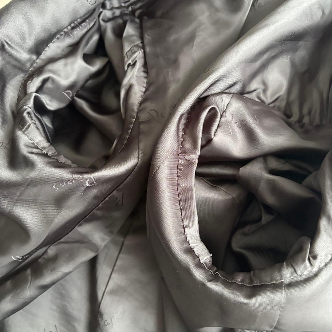 美品✨ Papas ヘリンボーンツイードJK 茶 L MOON生地 ウール100