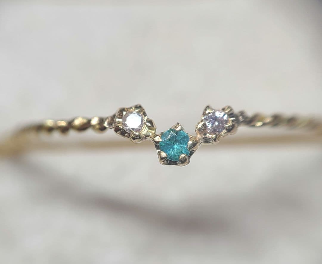 ミラノお星さま★バターリャパライバトルマリン&ピンクダイヤモンド18金★