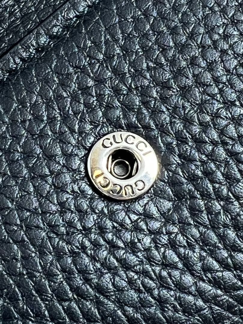 ✨極美品✨GUCCI グッチ　ロゴ　６連キーケース　キーリング　レザー　ブラック