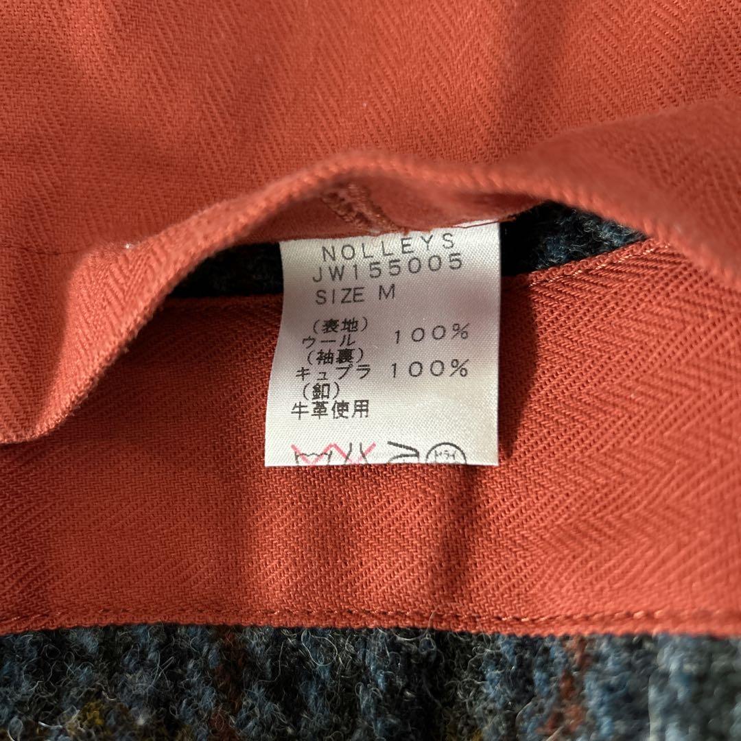 美品✨ 100周年 ハリスツイード テーラードジャケット くるみ 牛革 チェック