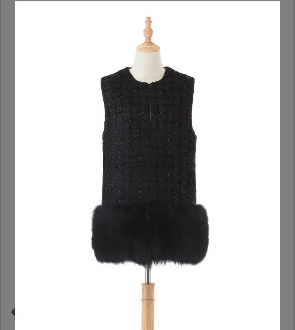 REIMI collaborationボリュームFOXファーツイードジレ