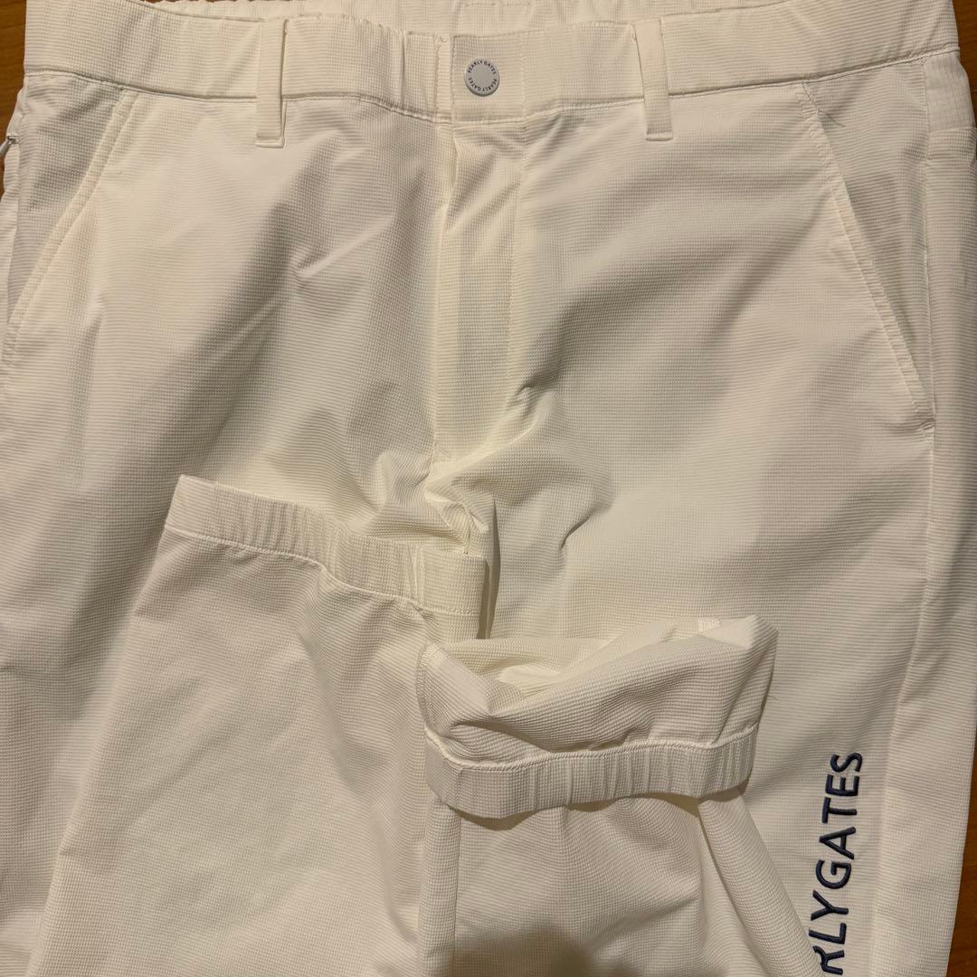美品　パーリーゲイツ　ジョガーパンツ　XL〜XXL相当 白　ホワイト　ドライ素材