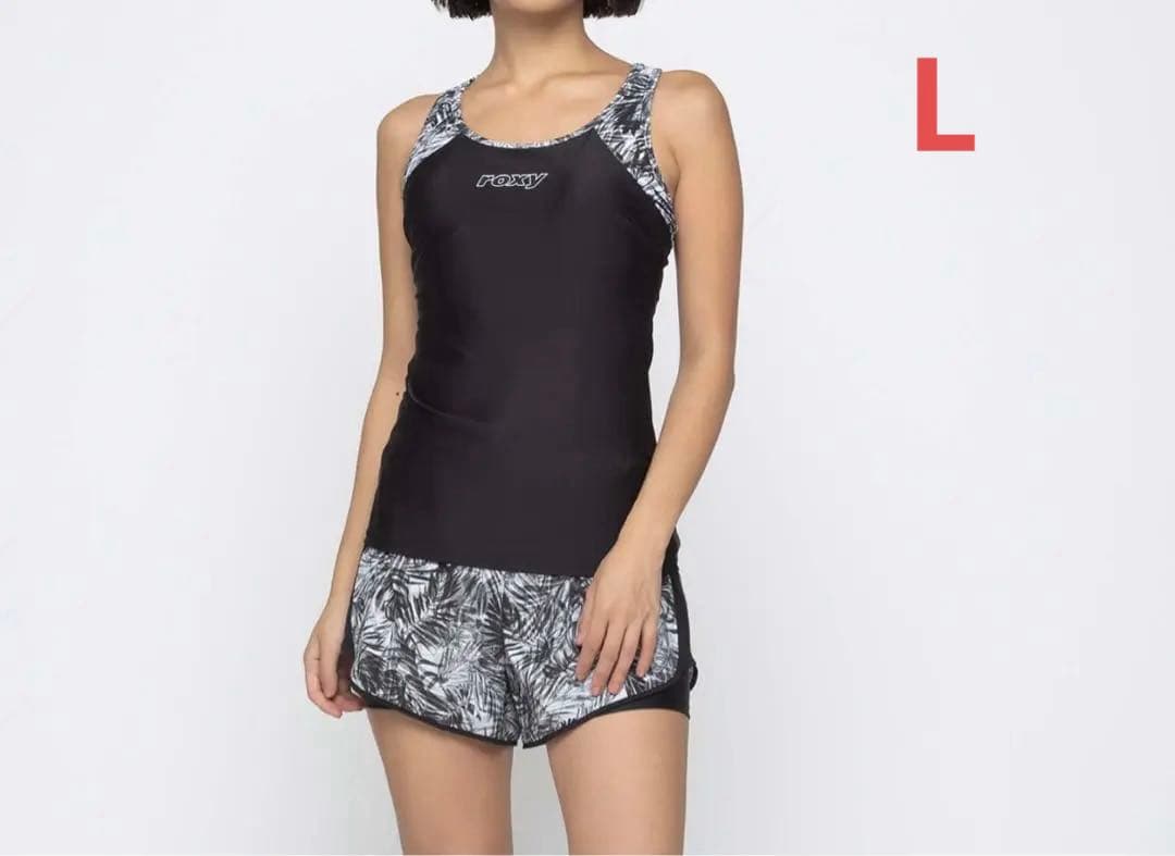 roxy レディース　フィットネス水着セット　黒　タンクトップ　L