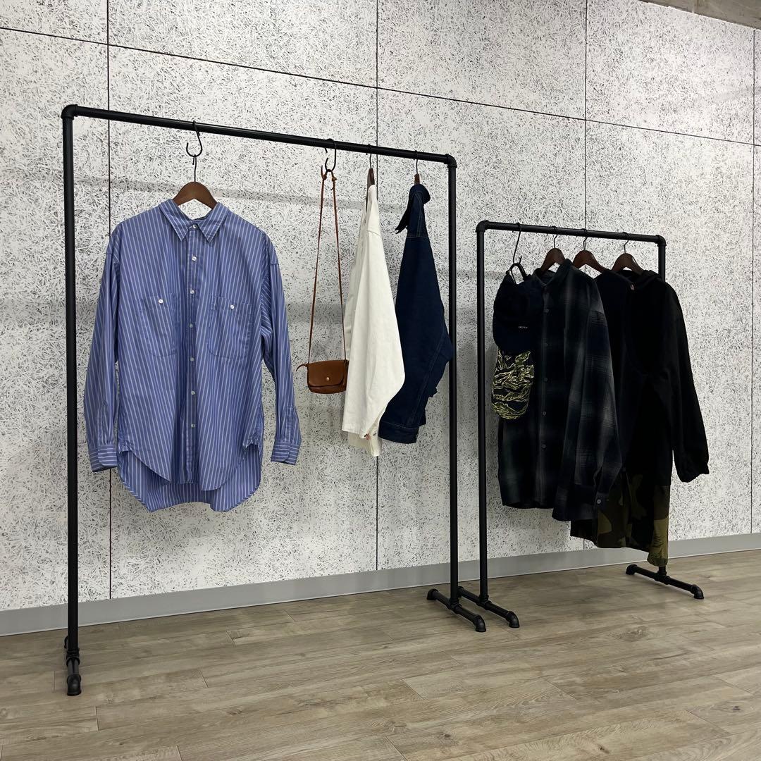 ハンガーラック アイアン 150 ガス管 黒 パイプ 金属 鉄 収納 什器