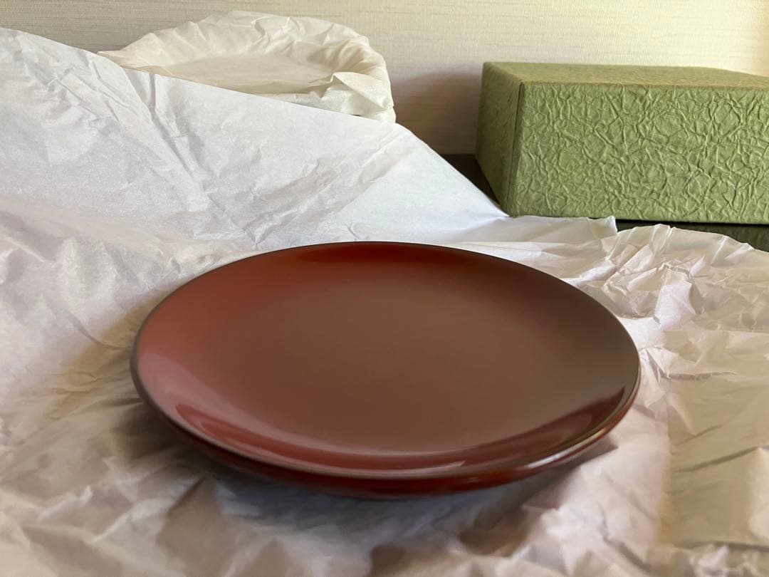 輪島塗　銘々皿　椿皿　菓子皿　５枚　古代朱　市中佑佳 氏　日展特選作家