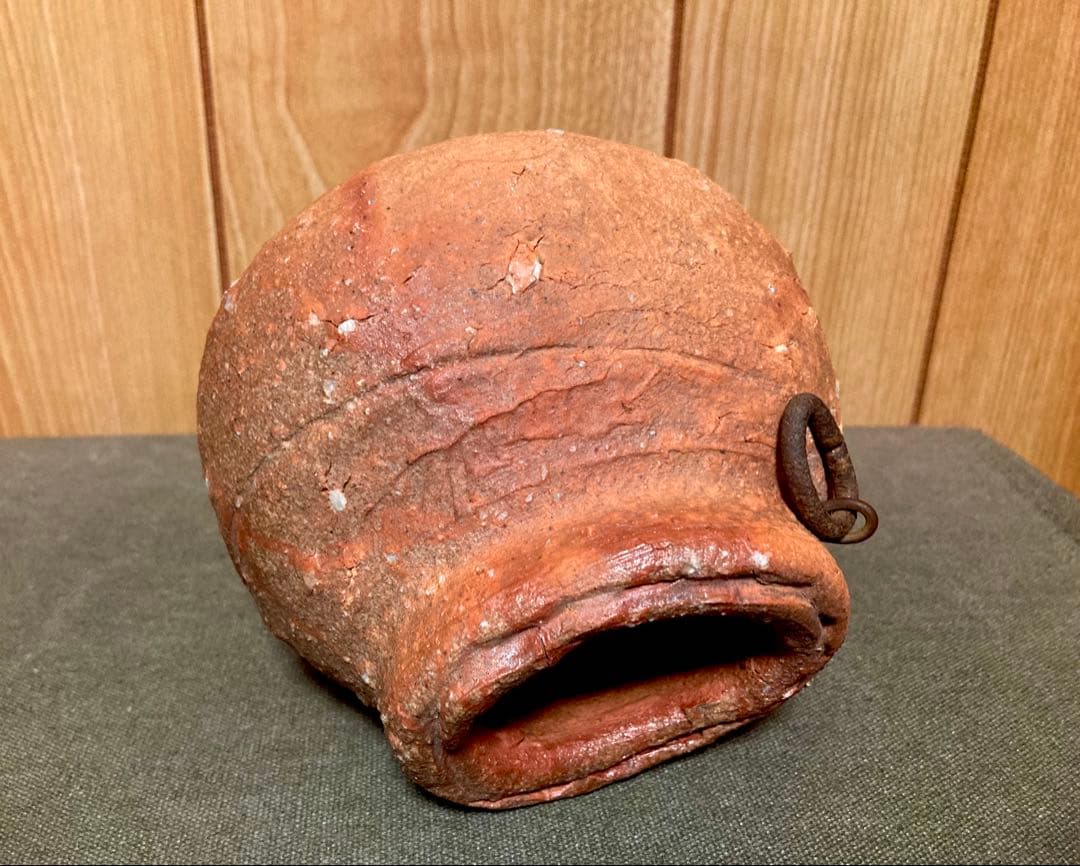 本物保証 辻村史朗 蹲 うずくまる　掛け花入れ 壺 (検索 細川護煕 内村慎太郎