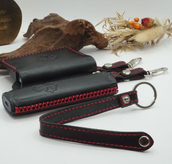 アイコスイルマiワン＆ヒートスティックケース　栃木レザー 　ブラック