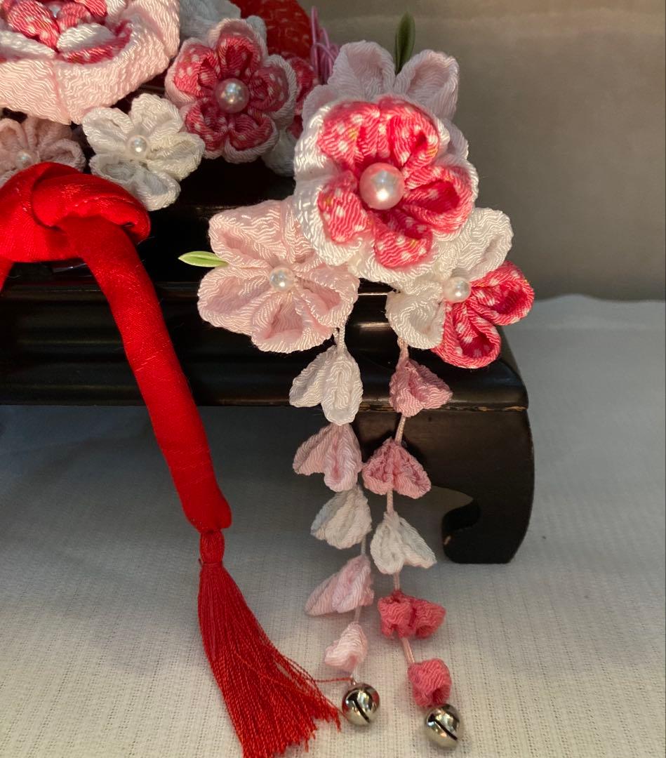 専用　小さめさん対応　勝山簪　花簪ビラ簪　平打ち簪　Uピン簪　画像1鹿の子セット